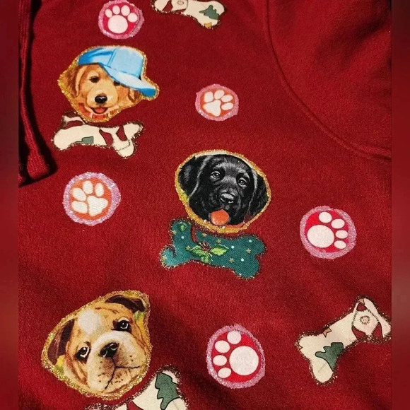 1 ofa Kind Custom Handmade Ugly Christmas Sweater Hoodie Santa Paws Dogs Men's L - Picture 3 of 11